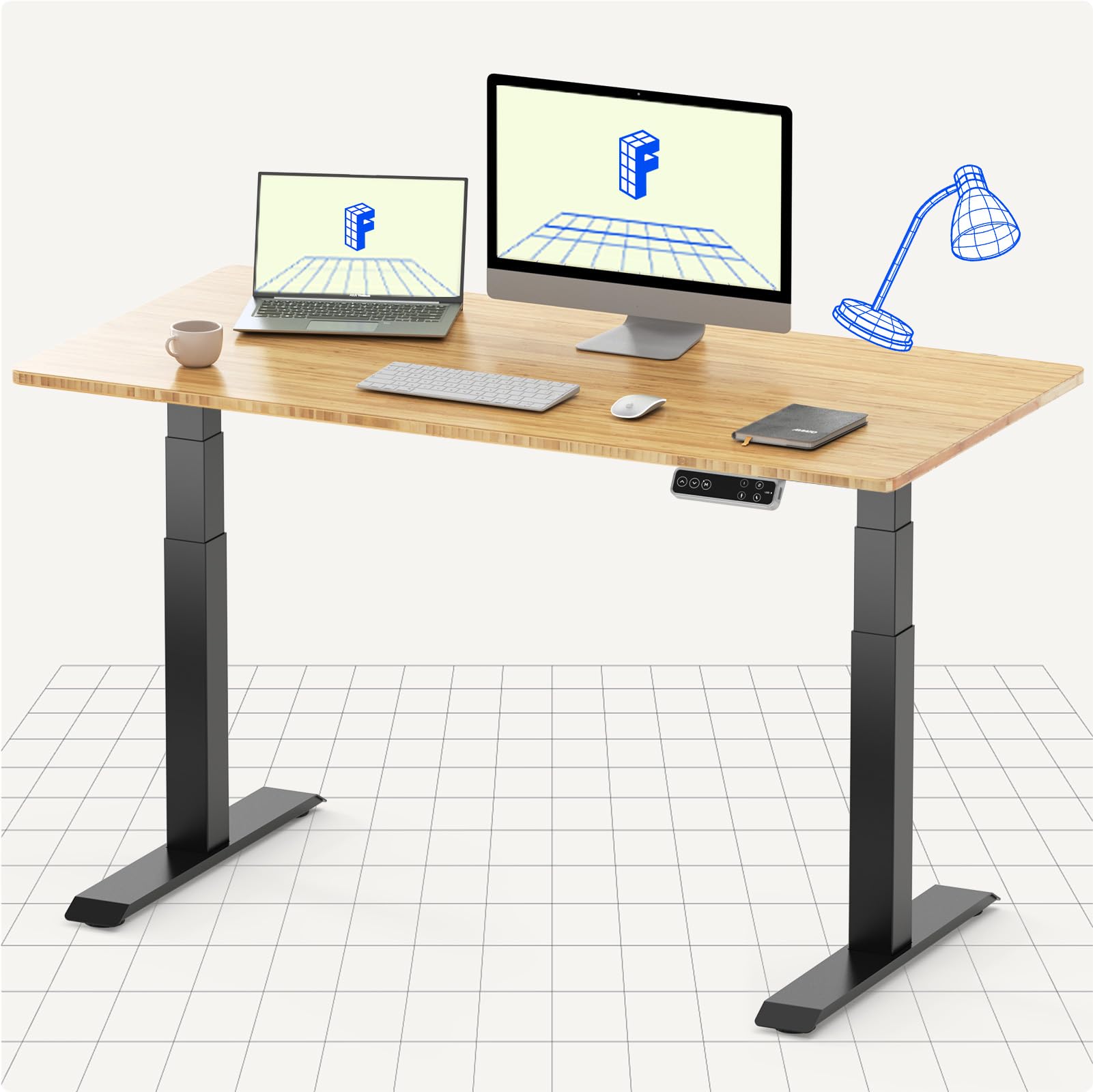 FLEXISPOT Electric Standing Desk E7, Height Adjustable Desk with